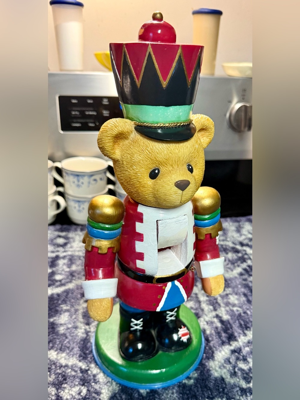 Cherished Teddies Red, Gold and Green Nutcracker Bear Figurine